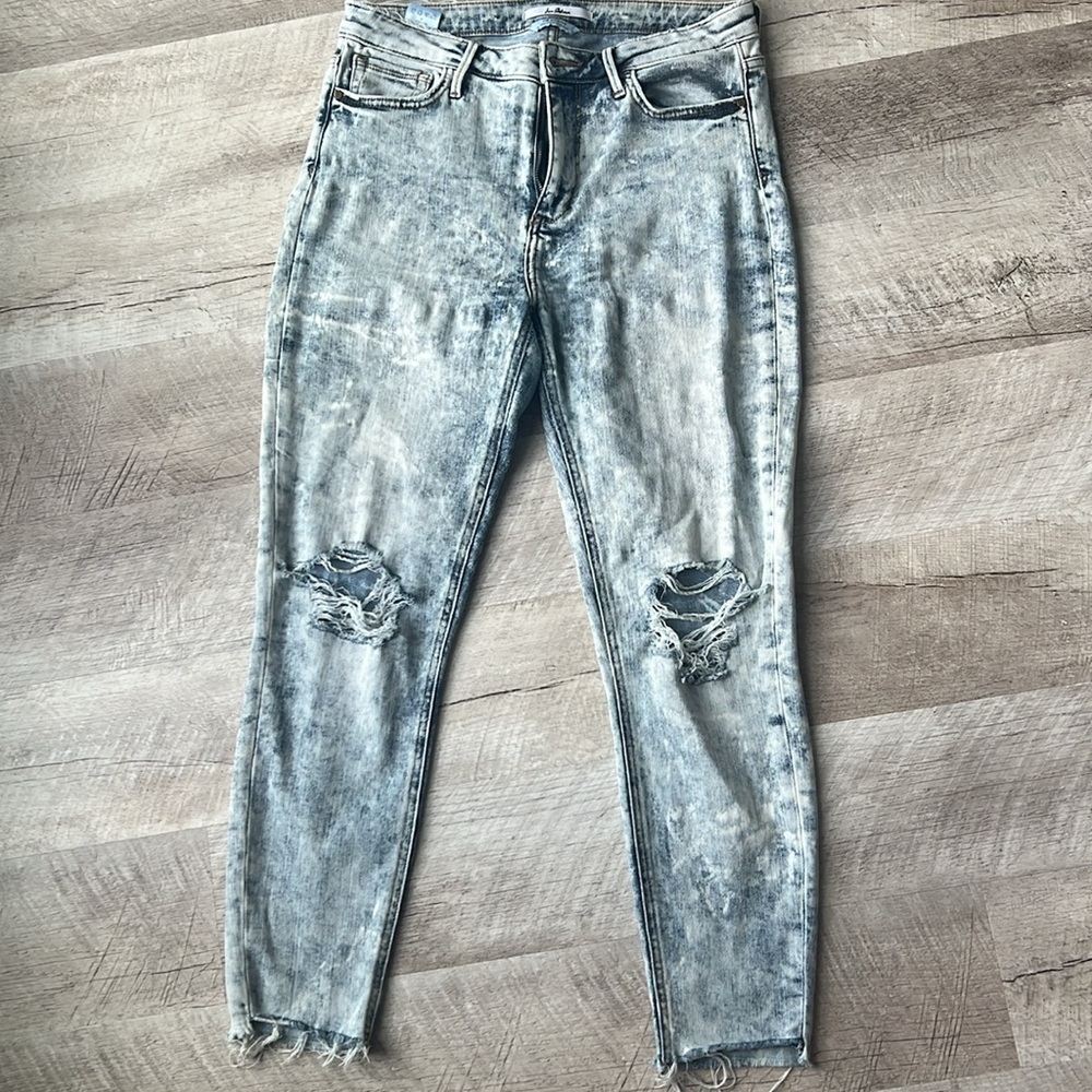 Sam Edelman “The Stiletto” High Rise Skinny Crop Acid Wash Jean
